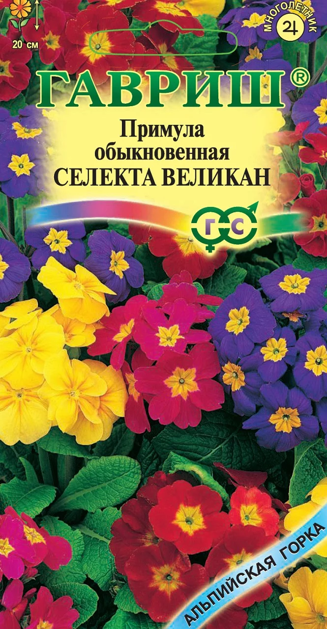 Примула Селекта Великан*, смесь 10 шт серия Альпийская горка