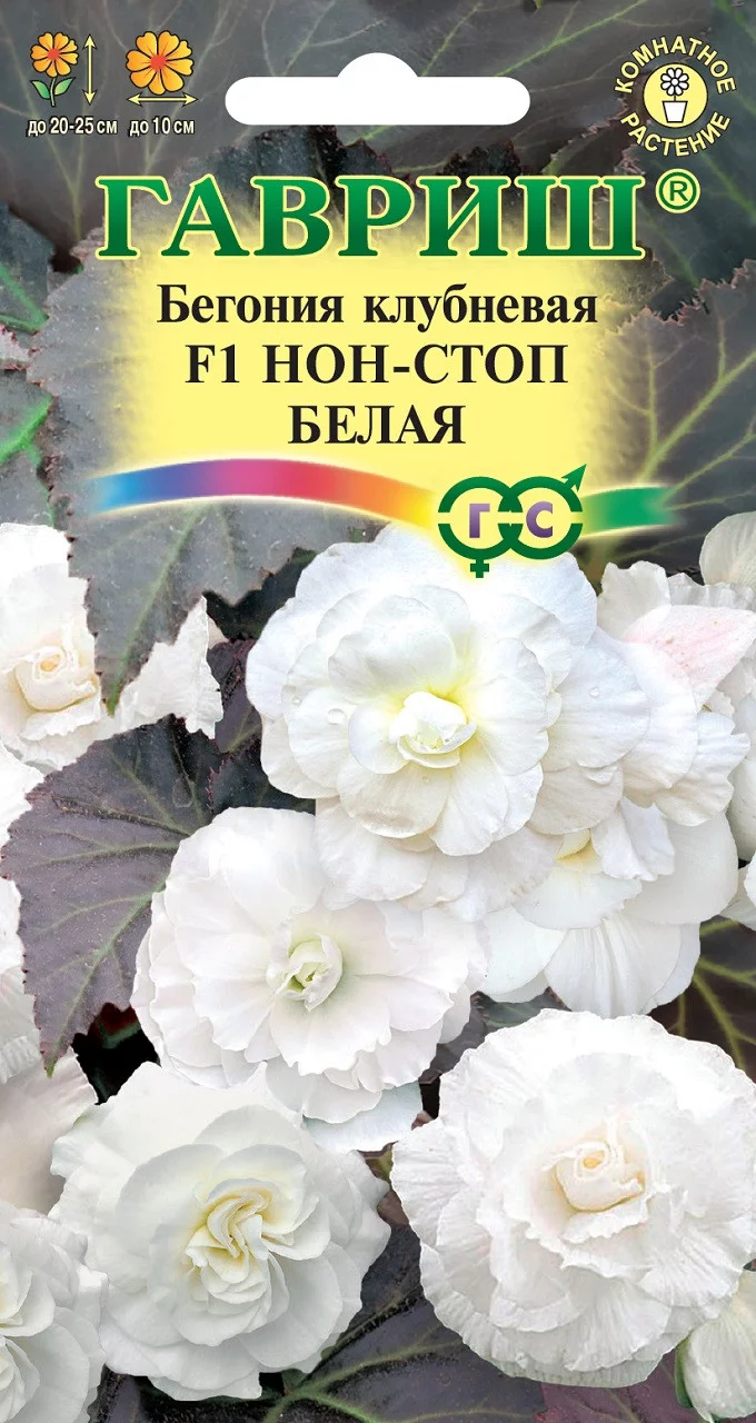 Бегония Нон-стоп белая F1 клубневая гранул. 4 шт пробирка