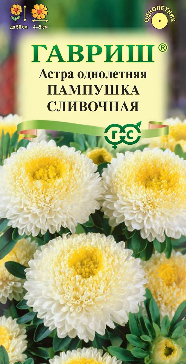 Астра Пампушка сливочная 0,3 г, (помпонная)