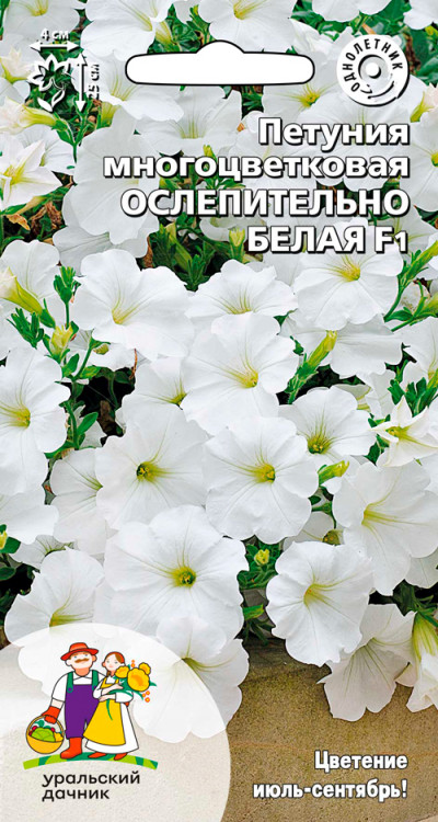 Петуния Ослепительно белая - многоцветковая F1